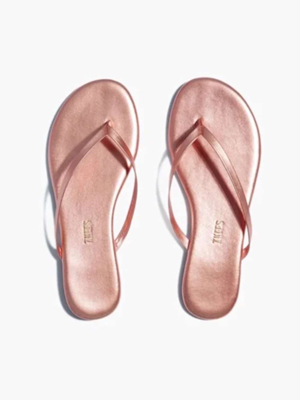 TKEES | Metallic Rose Gold Women's Flip Flop Sandals